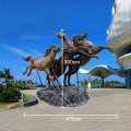 Garden life size fiberglass jumping horse sculpture